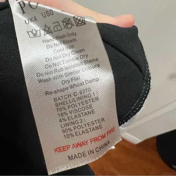 Oh Polly Cressida Bow Detail Pleated A-Line Mini Dress Contrast Black Size 0 - Picture 14 of 14